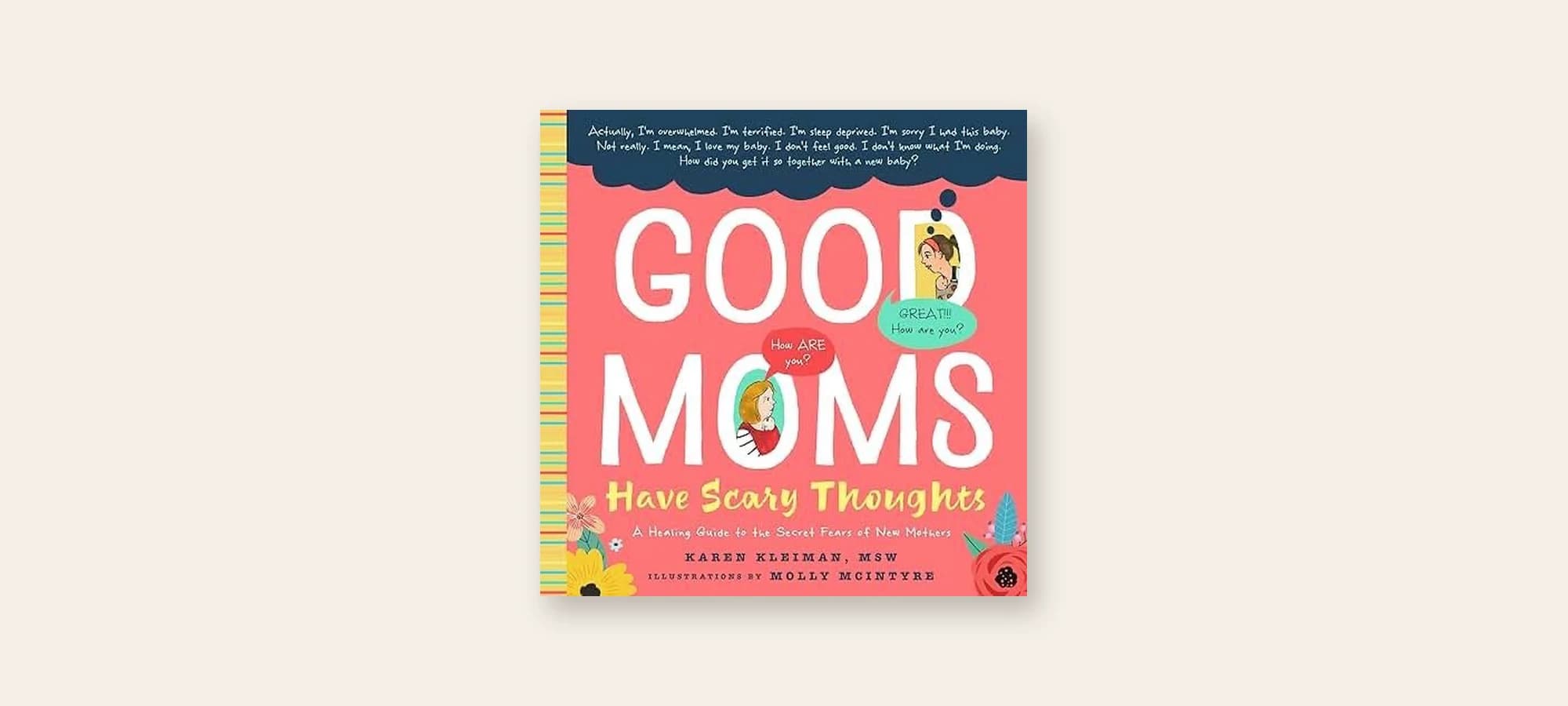 Cover of Good Moms Have Scary Thoughts by Karen Kleiman, a therapist's book review