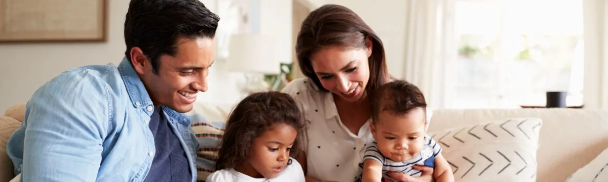Family together at home, representing family therapy in Charlotte, NC